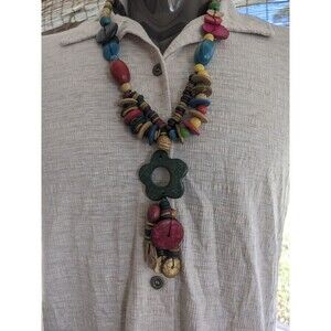 Handmade Wooden Chunky Bead Necklace Boho Chic Festival Chunky Summer 25 Trends
